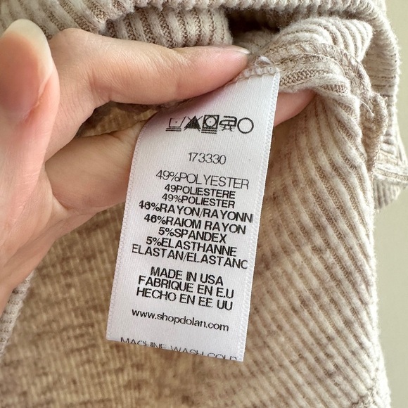 DOLAN Mockneck Long Sleeve Sweater with Keyhole Neckline, Tan, Size XS - Picture 10 of 16